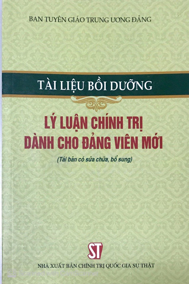 Tài liệu bồi dưỡng lý luận chính trị dành cho Đảng viên mới